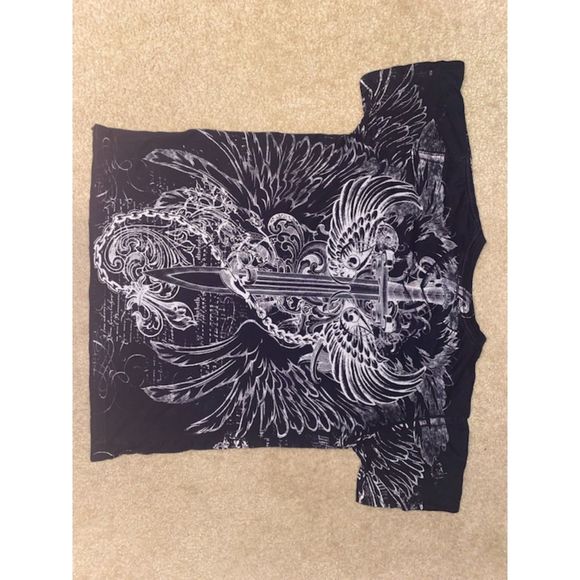 Affliction style y2k black graphic tee - Picture 2 of 3